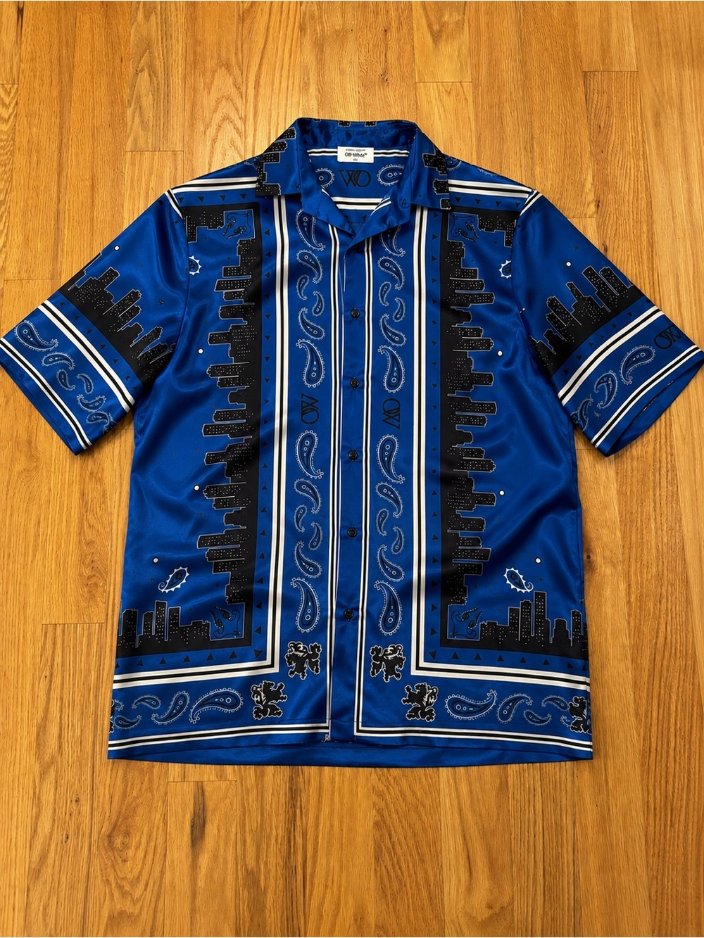 Off-White Bandana-Print Satin Shirt